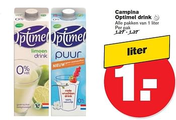 Aanbiedingen Campina optimel drink - Campina - Geldig van 10/09/2014 tot 16/09/2014 bij Hoogvliet
