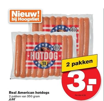 Aanbiedingen Real american hotdogs - Real American - Geldig van 10/09/2014 tot 16/09/2014 bij Hoogvliet