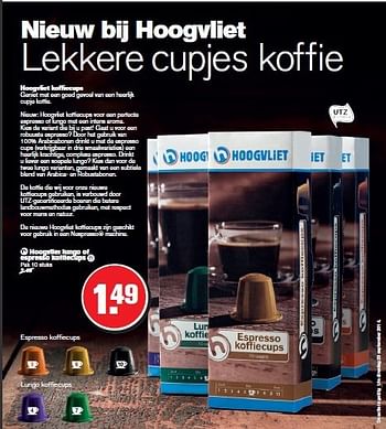 Aanbiedingen Hoogvliet lungo of espresso koffiecups - Huismerk - Hoogvliet - Geldig van 10/09/2014 tot 16/09/2014 bij Hoogvliet