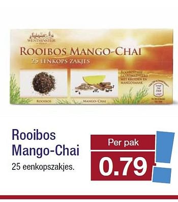 Aanbiedingen Rooibos mango-chai - Westminster - Geldig van 10/09/2014 tot 16/09/2014 bij Aldi
