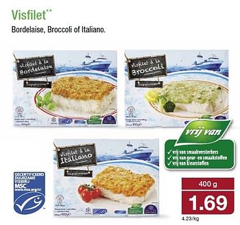 Aanbiedingen Visfilet bordelaise, broccoli of italiano - Huismerk - Aldi - Geldig van 10/09/2014 tot 16/09/2014 bij Aldi