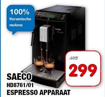 Aanbiedingen Saeco hd8761-01 espresso apparaat - Philips - Geldig van 10/09/2014 tot 21/09/2014 bij Maxwell