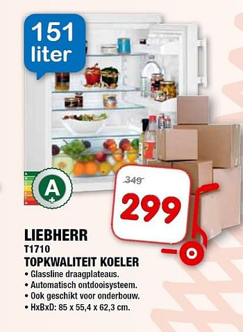 Aanbiedingen Liebherr t1710 topkwaliteit koeler - Liebherr - Geldig van 10/09/2014 tot 21/09/2014 bij Maxwell