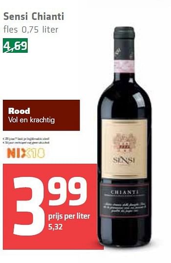 Aanbiedingen Sensi chianti - Rode wijnen - Geldig van 11/09/2014 tot 17/09/2014 bij Spar