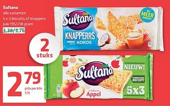 Aanbiedingen Sultana biscuits of knappers - Sultana - Geldig van 11/09/2014 tot 17/09/2014 bij Spar