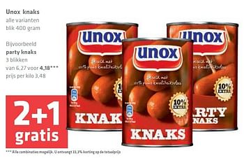 Aanbiedingen Unox knaks - Unox - Geldig van 11/09/2014 tot 17/09/2014 bij Spar