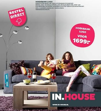 Aanbiedingen Hoekbank lugo - Huismerk - INhouse - Geldig van 12/09/2014 tot 18/09/2014 bij INhouse