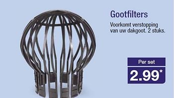 Aanbiedingen Gootfilters voorkomt verstopping van uw dakgoot - Huismerk - Aldi - Geldig van 13/09/2014 tot 16/09/2014 bij Aldi