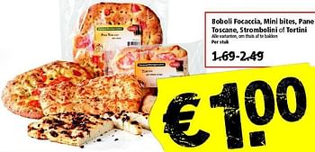 Aanbiedingen Boboli focaccia, mini bites, pane toscane, strombolini of tortini - Boboli - Geldig van 14/09/2014 tot 20/09/2014 bij Plus