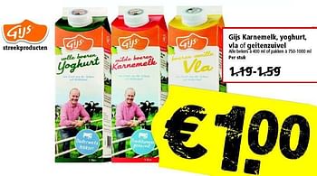 Aanbiedingen Gijs karnemelk, yoghurt, vla of geitenzuivel - Gijs - Geldig van 14/09/2014 tot 20/09/2014 bij Plus