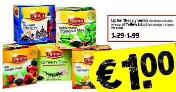 Aanbiedingen Lipton thee pyramids of yellow label - Lipton - Geldig van 14/09/2014 tot 20/09/2014 bij Plus