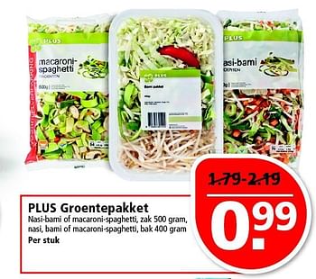 Aanbiedingen Plus groentepakket - Huismerk - Plus - Geldig van 14/09/2014 tot 20/09/2014 bij Plus
