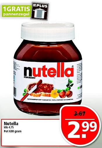 Aanbiedingen Nutella - Nutella - Geldig van 14/09/2014 tot 20/09/2014 bij Plus