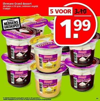 Aanbiedingen Ehrmann grand dessert - Ehrmann - Geldig van 14/09/2014 tot 20/09/2014 bij Plus