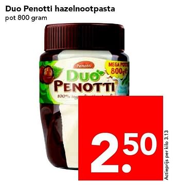 Aanbiedingen Duo penotti hazelnootpasta - Duo Penotti - Geldig van 14/09/2014 tot 20/09/2014 bij Deen Supermarkten