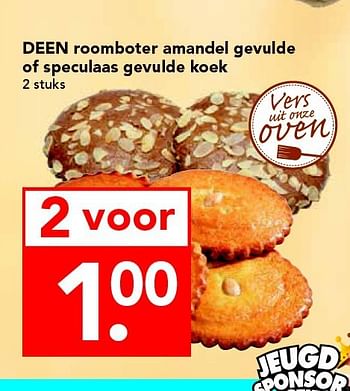 Aanbiedingen Deen roomboter amandel gevulde of speculaas gevulde koek - Huismerk deen supermarkt - Geldig van 14/09/2014 tot 20/09/2014 bij Deen Supermarkten