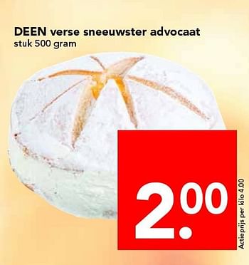 Aanbiedingen Deen verse sneeuwster advocaat - Huismerk deen supermarkt - Geldig van 14/09/2014 tot 20/09/2014 bij Deen Supermarkten