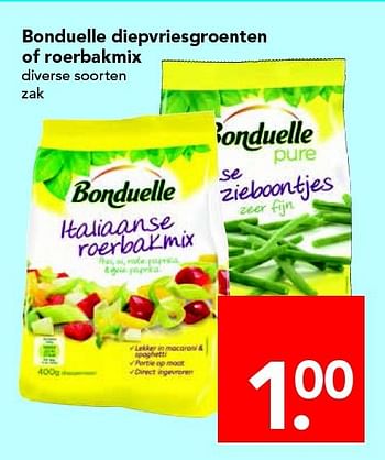 Aanbiedingen Bonduelle diepvriesgroenten of roerbakmix - Bonduelle - Geldig van 14/09/2014 tot 20/09/2014 bij Deen Supermarkten