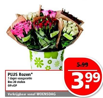 Aanbiedingen Plus rozen - Huismerk - Plus - Geldig van 14/09/2014 tot 20/09/2014 bij Plus