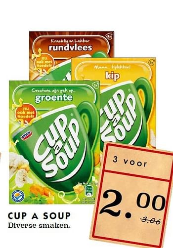 Aanbiedingen Cup a soup - Unox - Geldig van 14/09/2014 tot 20/09/2014 bij Deka Markt