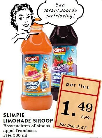 Aanbiedingen Slimpie limonade siroop bosvruchten of sinaasappel framboos - Slimpie - Geldig van 14/09/2014 tot 20/09/2014 bij Deka Markt