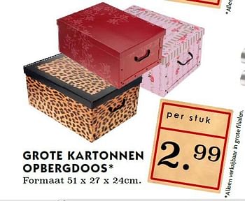 Aanbiedingen Grote kartonnen opbergdoos - Huismerk - Deka Markt - Geldig van 14/09/2014 tot 20/09/2014 bij Deka Markt