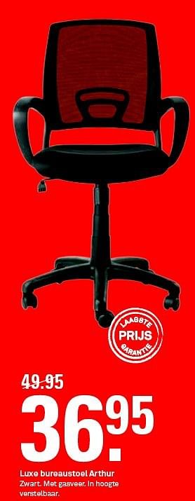 Aanbiedingen Luxe bureaustoel arthur zwart. met gasveer. in hoogte verstelbaar - Huismerk Karwei - Geldig van 14/09/2014 tot 20/09/2014 bij Karwei