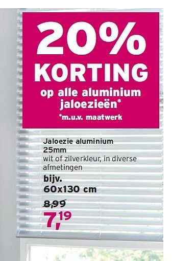 Aanbiedingen Jaloezie aluminium - Huismerk - Leen Bakker - Geldig van 14/09/2014 tot 24/09/2014 bij Leen Bakker