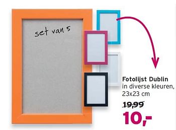 Aanbiedingen Fotolijst dublin in diverse kleuren - Huismerk - Leen Bakker - Geldig van 14/09/2014 tot 24/09/2014 bij Leen Bakker