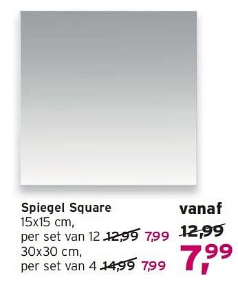 Aanbiedingen Spiegel square - Huismerk - Leen Bakker - Geldig van 14/09/2014 tot 24/09/2014 bij Leen Bakker