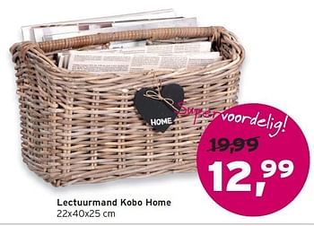 Aanbiedingen Lectuurmand kobo home - Huismerk - Leen Bakker - Geldig van 14/09/2014 tot 24/09/2014 bij Leen Bakker