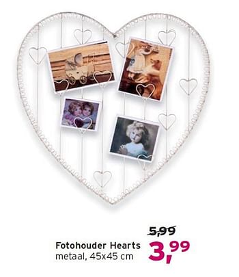 Aanbiedingen Fotohouder hearts - Huismerk - Leen Bakker - Geldig van 14/09/2014 tot 24/09/2014 bij Leen Bakker