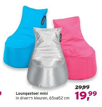 Aanbiedingen Loungestoel mini in diverse kleuren - Huismerk - Leen Bakker - Geldig van 14/09/2014 tot 24/09/2014 bij Leen Bakker