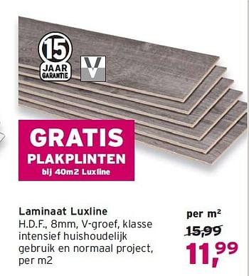 Aanbiedingen Laminaat luxline - Huismerk - Leen Bakker - Geldig van 14/09/2014 tot 24/09/2014 bij Leen Bakker