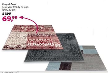 Aanbiedingen Karpet casa geweven, trendy design - Huismerk - Leen Bakker - Geldig van 14/09/2014 tot 24/09/2014 bij Leen Bakker