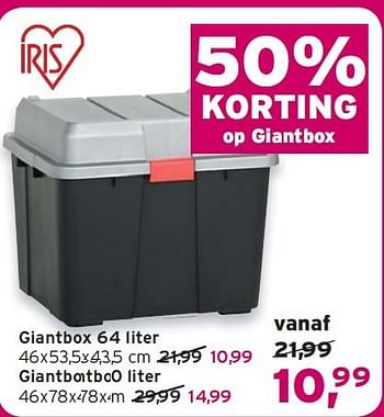 Aanbiedingen Giantbox - Iris - Geldig van 14/09/2014 tot 24/09/2014 bij Leen Bakker