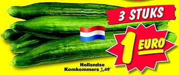 Aanbiedingen Hollandse komkommers - Huismerk - Nettorama - Geldig van 15/09/2014 tot 21/09/2014 bij Nettorama