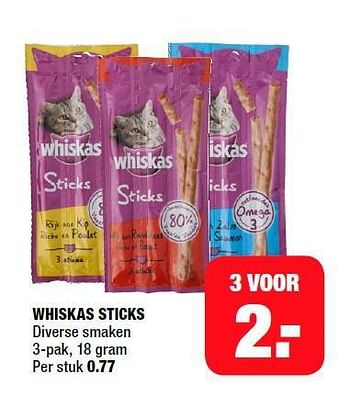 Aanbiedingen Whiskas sticks - Whiskas - Geldig van 15/09/2014 tot 21/09/2014 bij Big Bazar