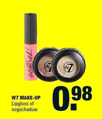 Aanbiedingen W7 make-up lipgloss of oogschaduw - W7 - Geldig van 15/09/2014 tot 21/09/2014 bij Big Bazar