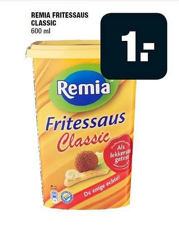 Aanbiedingen Remia fritessaus classic - Remia - Geldig van 15/09/2014 tot 21/09/2014 bij Big Bazar