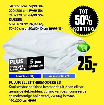Aanbiedingen Fulufjellet thermodekbed - Huismerk - Jysk - Geldig van 15/09/2014 tot 21/09/2014 bij Jysk