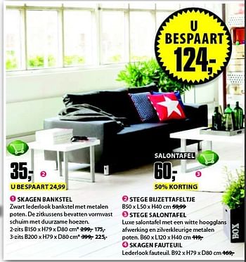 Aanbiedingen Skagen bankstel - Huismerk - Jysk - Geldig van 15/09/2014 tot 21/09/2014 bij Jysk