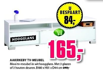 Aanbiedingen Aakirkeby tv-meubel - Huismerk - Jysk - Geldig van 15/09/2014 tot 21/09/2014 bij Jysk