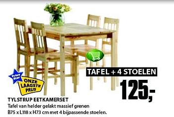 Aanbiedingen Tylstrup eetkamerset - Price Star - Geldig van 15/09/2014 tot 21/09/2014 bij Jysk