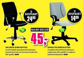 Aanbiedingen Dalmose bureaustoel - Huismerk - Jysk - Geldig van 15/09/2014 tot 21/09/2014 bij Jysk