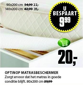 Aanbiedingen Optinop matrasbeschermer - Huismerk - Jysk - Geldig van 15/09/2014 tot 21/09/2014 bij Jysk