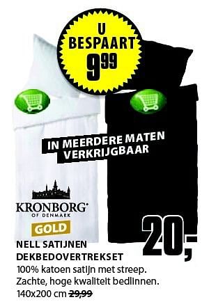 Aanbiedingen Nell satijnen dekbedovertrekset - Kronborg - Geldig van 15/09/2014 tot 21/09/2014 bij Jysk