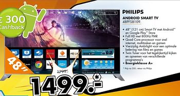 Aanbiedingen Philips android smart tv 48pfs8109 - Philips - Geldig van 15/09/2014 tot 21/09/2014 bij Expert