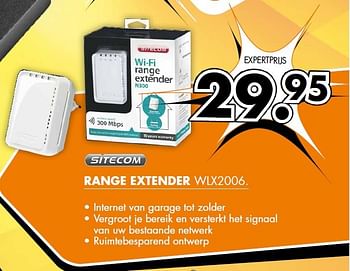 Aanbiedingen Sitecom range extender wlx2006 - Sitecom - Geldig van 15/09/2014 tot 21/09/2014 bij Expert