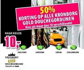 Aanbiedingen Douchegordijnen - Kronborg - Geldig van 15/09/2014 tot 21/09/2014 bij Jysk